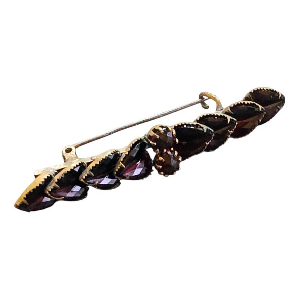 Antique Victorian Deep Purple Glass Bar Pin Brooch (A2190) - Picture 2 of 7
